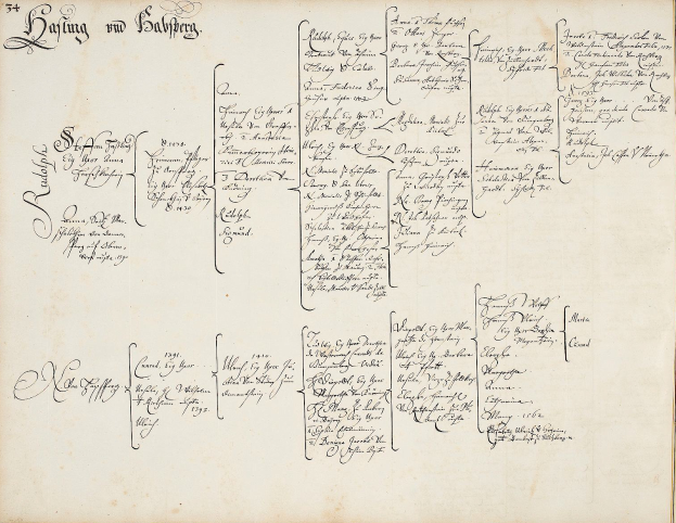 Ein altes Buch mit handgeschriebenem Familienbaum, der wahrscheinlich Namen von Familienmitgliedern enthält, die in einen Autounfall verwickelt waren.