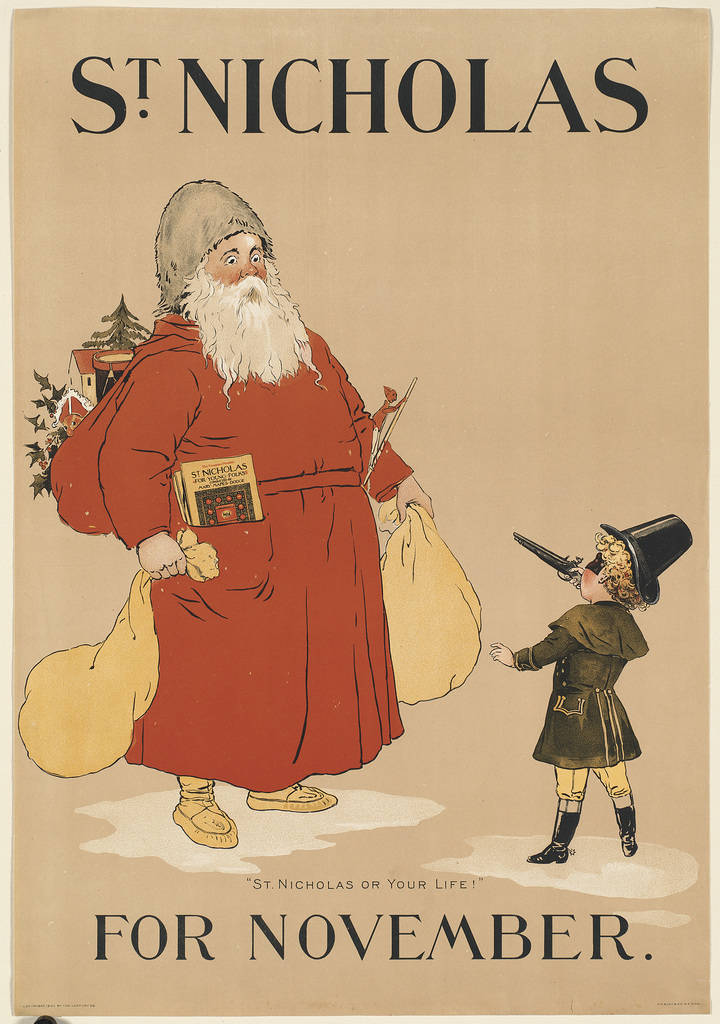 Das Cover des Buches "St. Nikolaus für November" zeigt Santa Claus und ein Kind.